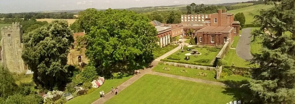 Aerial view over the Orangery Tea Room