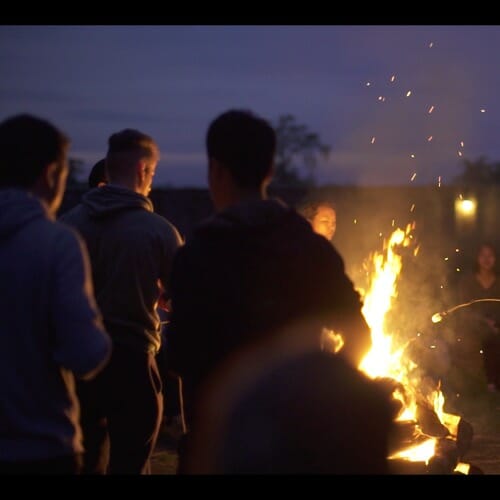 people at Ashburnham Place-campfire