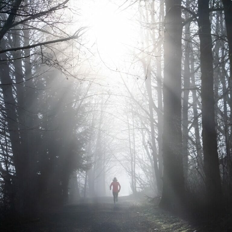 running in the woods